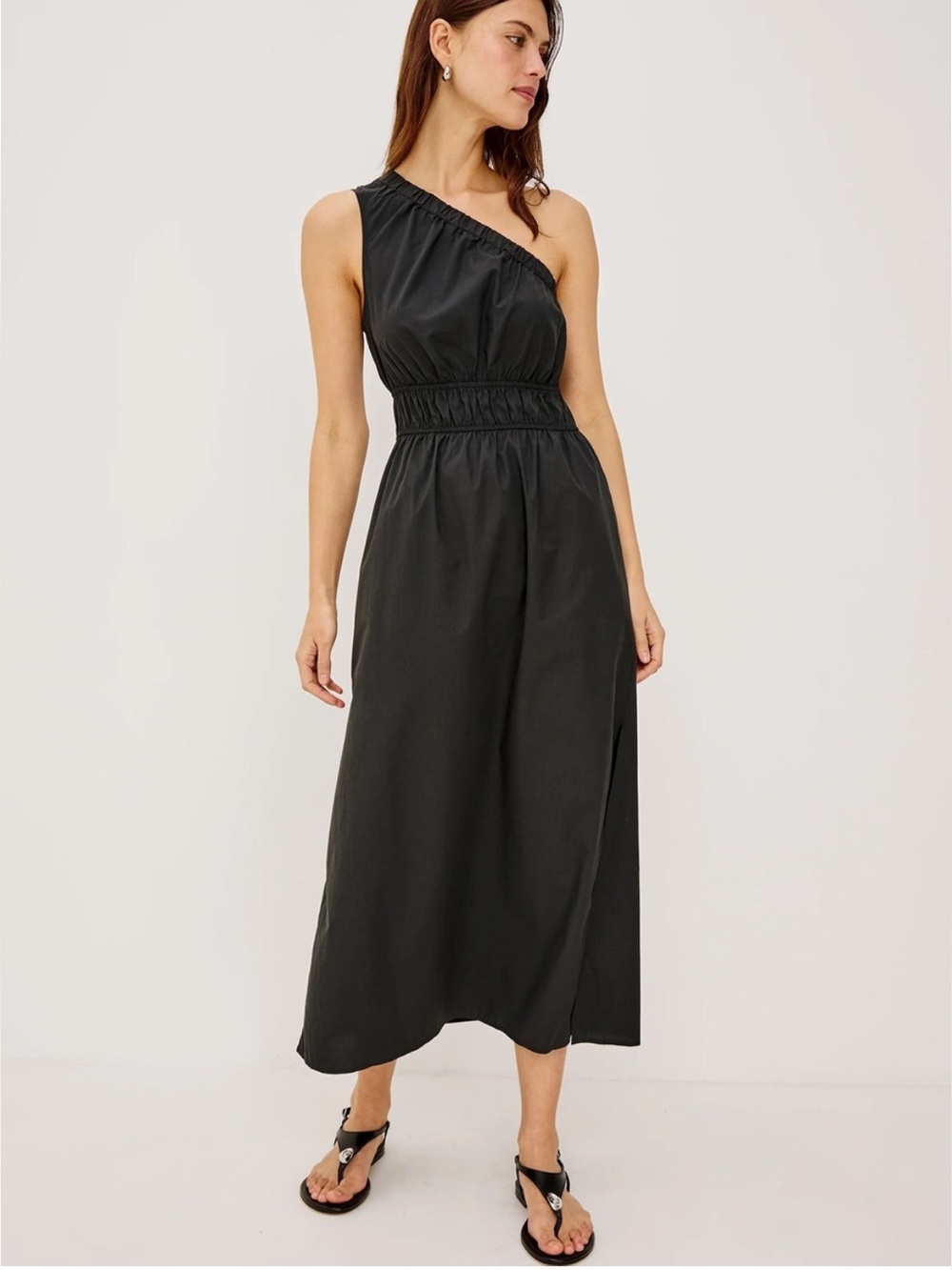 Rails Selani One Shoulder Midi Dress Black Size Medium